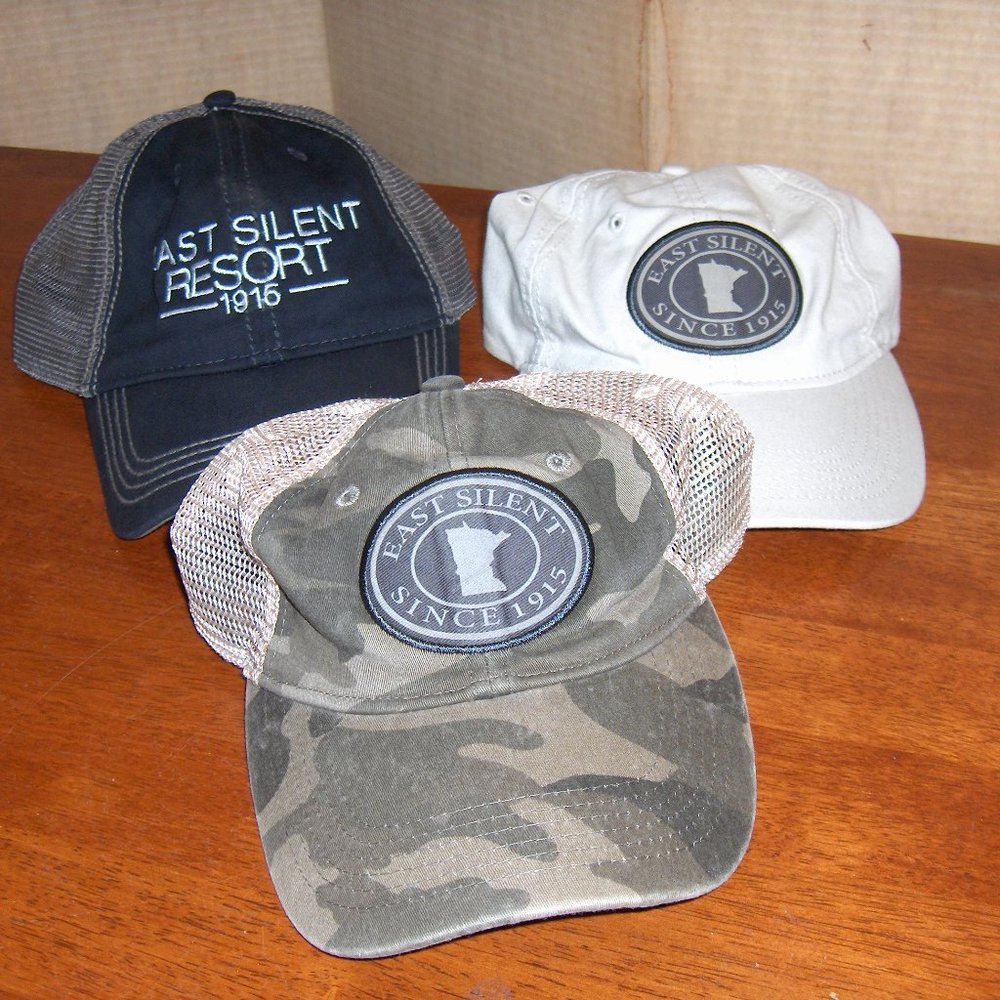 East Silent Resort Caps Blue 84, Lot of 3